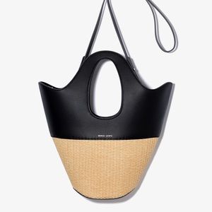 Danse Lente Raffia and Leather Tote NWOT